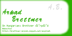 arpad brettner business card